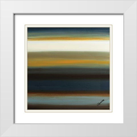 Destinos II White Modern Wood Framed Art Print with Double Matting by Guedez, Carmen