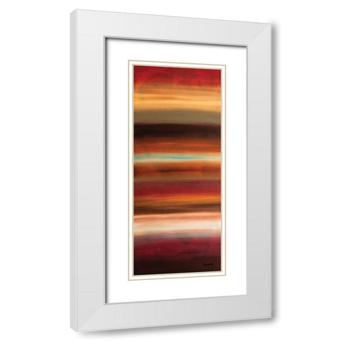 Serenidad Panel White Modern Wood Framed Art Print with Double Matting by Guedez, Carmen