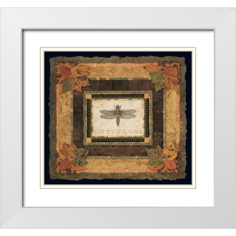 Dragonfly I White Modern Wood Framed Art Print with Double Matting by Gladding, Pamela
