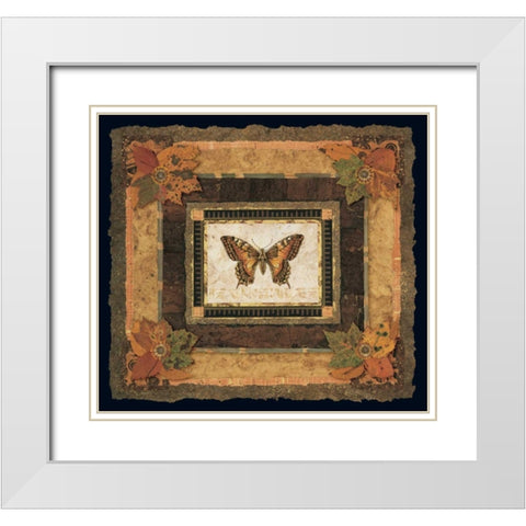 Butterfly II White Modern Wood Framed Art Print with Double Matting by Gladding, Pamela