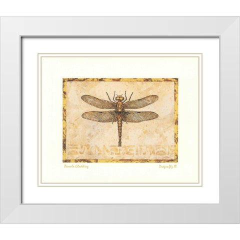 Dragonfly III White Modern Wood Framed Art Print with Double Matting by Gladding, Pamela
