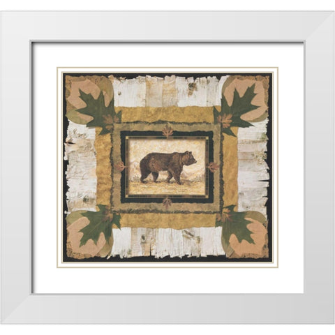 Bear White Modern Wood Framed Art Print with Double Matting by Gladding, Pamela