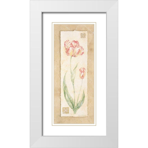 Tulip White Modern Wood Framed Art Print with Double Matting by Gladding, Pamela