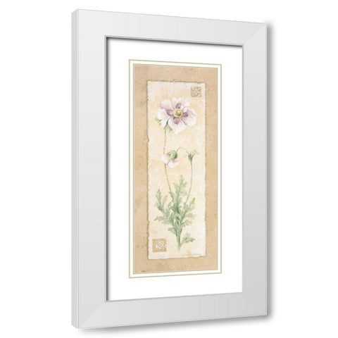 Poppy White Modern Wood Framed Art Print with Double Matting by Gladding, Pamela