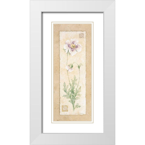 Poppy White Modern Wood Framed Art Print with Double Matting by Gladding, Pamela