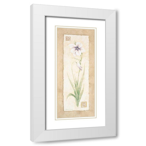 Gladiola White Modern Wood Framed Art Print with Double Matting by Gladding, Pamela