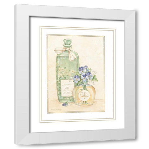 Chamomile White Modern Wood Framed Art Print with Double Matting by Gladding, Pamela