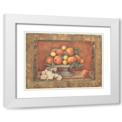 Florentine Peach White Modern Wood Framed Art Print with Double Matting by Gladding, Pamela