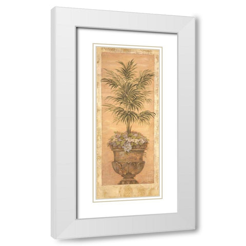 Parlor Palm III White Modern Wood Framed Art Print with Double Matting by Gladding, Pamela