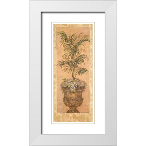 Parlor Palm IV White Modern Wood Framed Art Print with Double Matting by Gladding, Pamela
