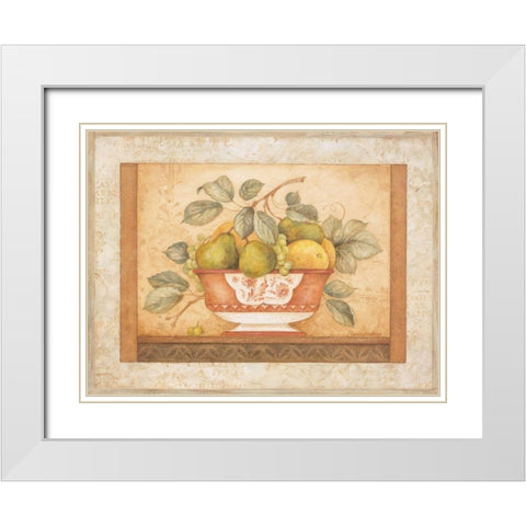 Frutta Alla Siena I White Modern Wood Framed Art Print with Double Matting by Gladding, Pamela