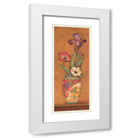 Pavan III White Modern Wood Framed Art Print with Double Matting by Gladding, Pamela