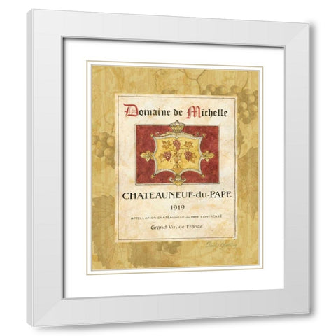 Chateauneuf du Pape White Modern Wood Framed Art Print with Double Matting by Gladding, Pamela