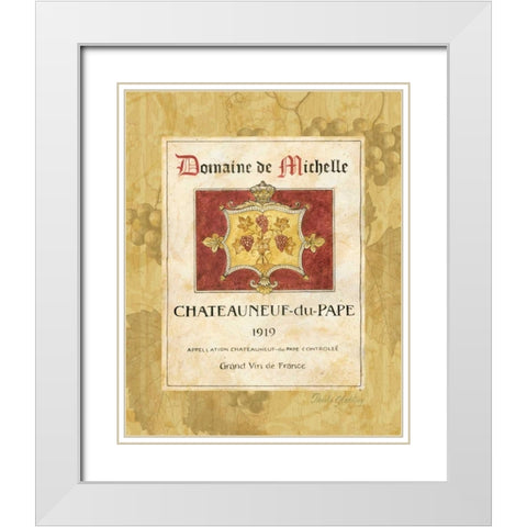 Chateauneuf du Pape White Modern Wood Framed Art Print with Double Matting by Gladding, Pamela