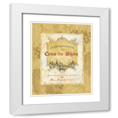 Cotes du Rhone White Modern Wood Framed Art Print with Double Matting by Gladding, Pamela