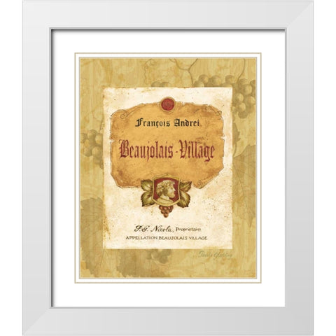 Beaujolais Village White Modern Wood Framed Art Print with Double Matting by Gladding, Pamela
