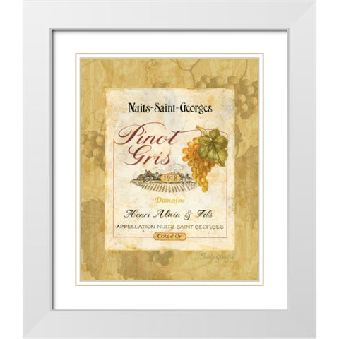 Pinot Gris White Modern Wood Framed Art Print with Double Matting by Gladding, Pamela
