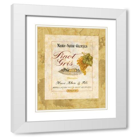 Vin IV White Modern Wood Framed Art Print with Double Matting by Gladding, Pamela