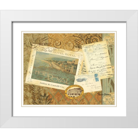 Grand Hotel Rome White Modern Wood Framed Art Print with Double Matting by Gladding, Pamela