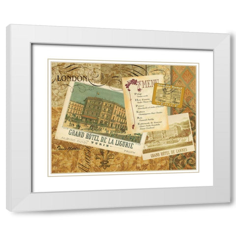 Grand Hotel London White Modern Wood Framed Art Print with Double Matting by Gladding, Pamela