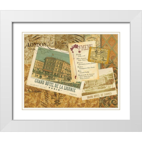 Grand Hotel London White Modern Wood Framed Art Print with Double Matting by Gladding, Pamela