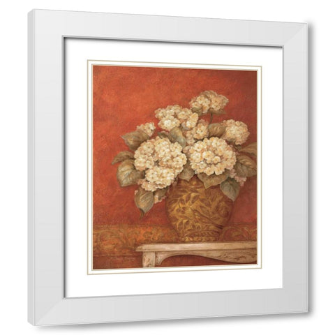 Villa Flora Hydrangeas White Modern Wood Framed Art Print with Double Matting by Gladding, Pamela