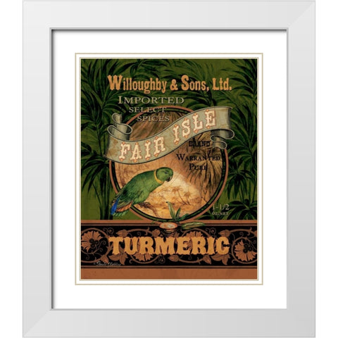 Turmeric White Modern Wood Framed Art Print with Double Matting by Gladding, Pamela