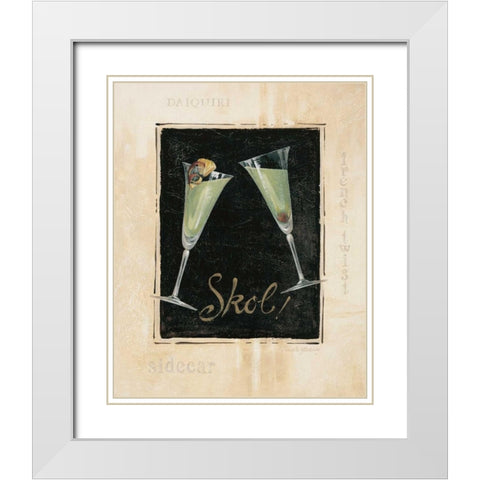 Cheers! III White Modern Wood Framed Art Print with Double Matting by Gladding, Pamela