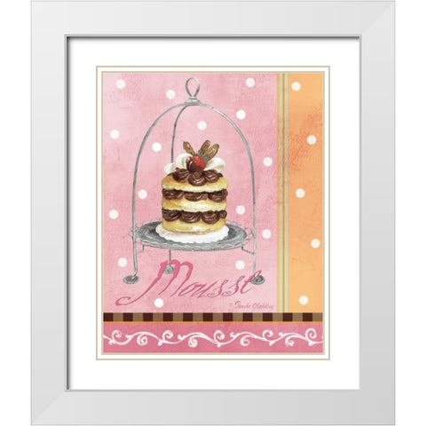 Pink Mousse White Modern Wood Framed Art Print with Double Matting by Gladding, Pamela