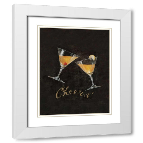 Cheers! I White Modern Wood Framed Art Print with Double Matting by Gladding, Pamela