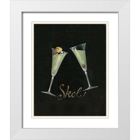 Cheers! III White Modern Wood Framed Art Print with Double Matting by Gladding, Pamela