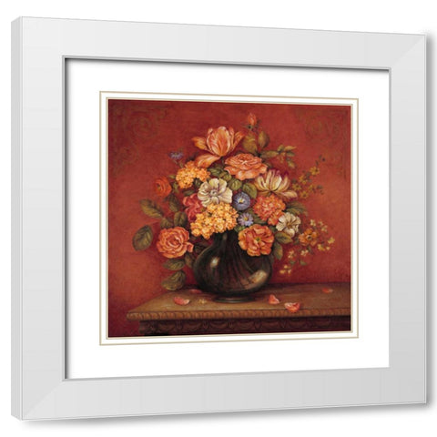 Harmony with Reds I White Modern Wood Framed Art Print with Double Matting by Gladding, Pamela