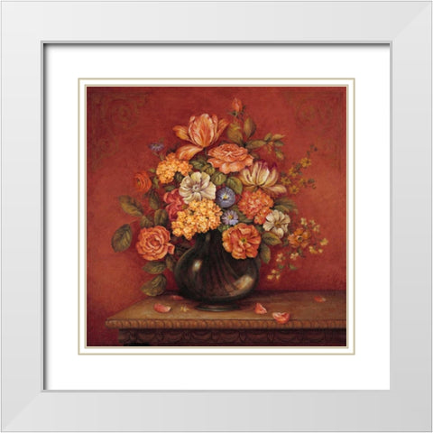 Harmony with Reds I White Modern Wood Framed Art Print with Double Matting by Gladding, Pamela
