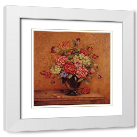 Harmony with Reds II White Modern Wood Framed Art Print with Double Matting by Gladding, Pamela