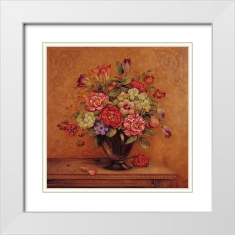 Harmony with Reds II White Modern Wood Framed Art Print with Double Matting by Gladding, Pamela