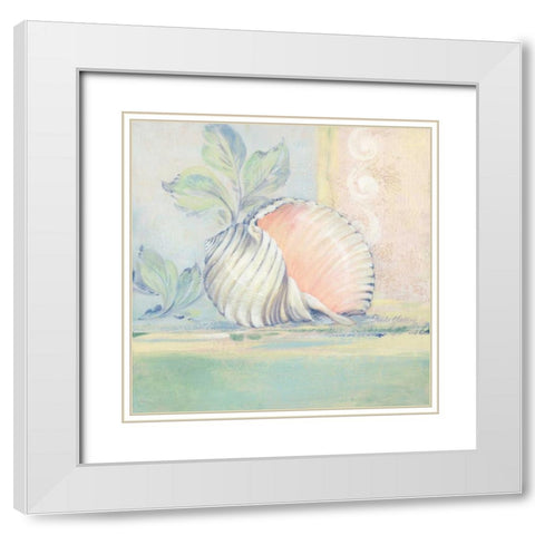 Tranquil Seashells II White Modern Wood Framed Art Print with Double Matting by Gladding, Pamela