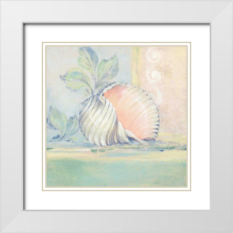 Tranquil Seashells II White Modern Wood Framed Art Print with Double Matting by Gladding, Pamela