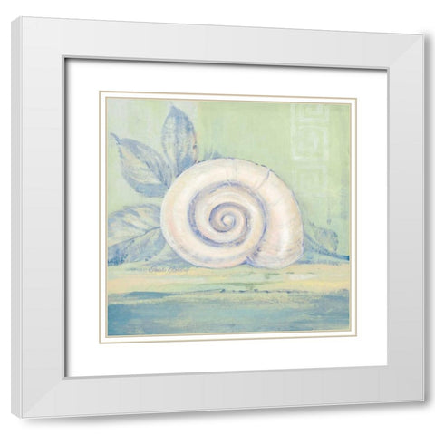 Tranquil Seashell III White Modern Wood Framed Art Print with Double Matting by Gladding, Pamela