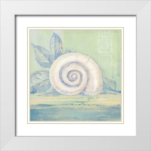 Tranquil Seashell III White Modern Wood Framed Art Print with Double Matting by Gladding, Pamela