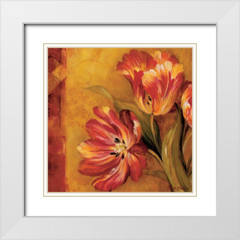Pandoras Bouquet II White Modern Wood Framed Art Print with Double Matting by Gladding, Pamela