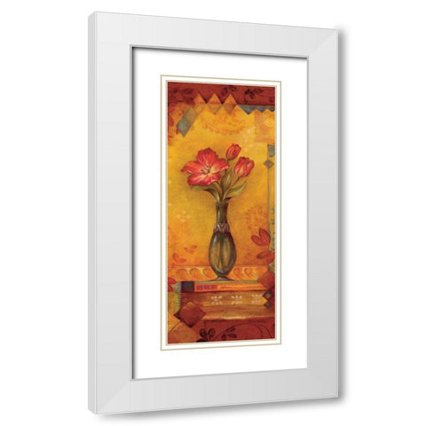 Bud Vase II White Modern Wood Framed Art Print with Double Matting by Gladding, Pamela