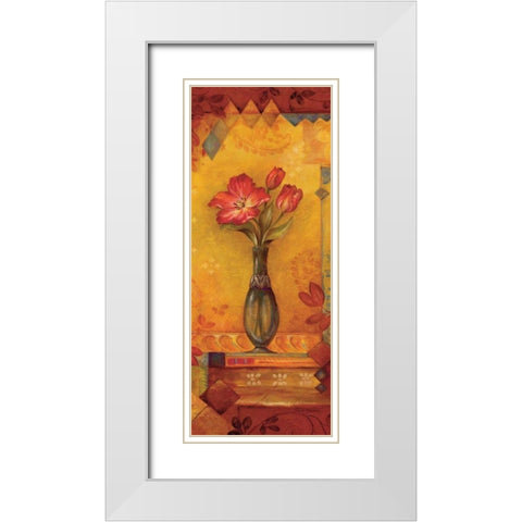 Bud Vase II White Modern Wood Framed Art Print with Double Matting by Gladding, Pamela