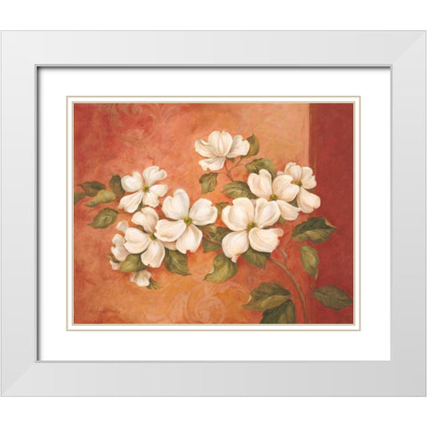 Dogwoods White Modern Wood Framed Art Print with Double Matting by Gladding, Pamela