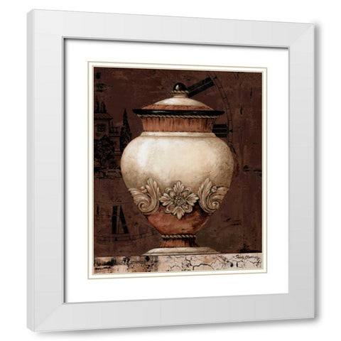 Timeless Urn I White Modern Wood Framed Art Print with Double Matting by Gladding, Pamela