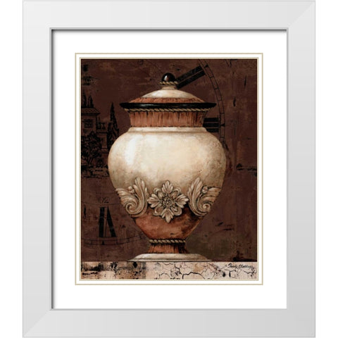 Timeless Urn I White Modern Wood Framed Art Print with Double Matting by Gladding, Pamela