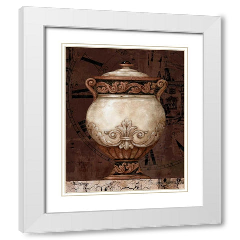 Timeless Urn II White Modern Wood Framed Art Print with Double Matting by Gladding, Pamela