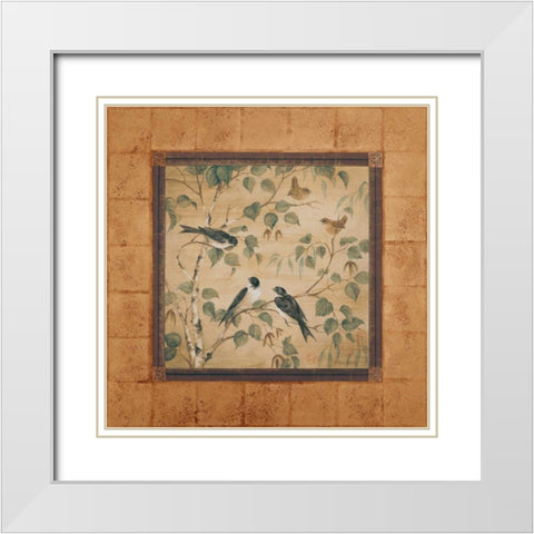 Outdoor Aviary I White Modern Wood Framed Art Print with Double Matting by Gladding, Pamela
