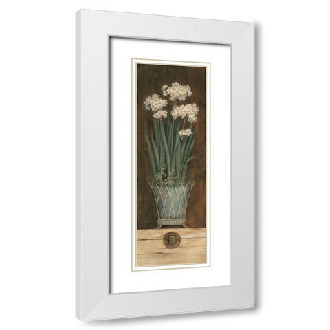 Petit Jardin I White Modern Wood Framed Art Print with Double Matting by Gladding, Pamela