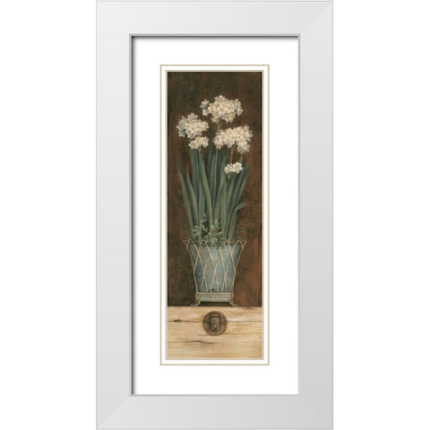 Petit Jardin I White Modern Wood Framed Art Print with Double Matting by Gladding, Pamela