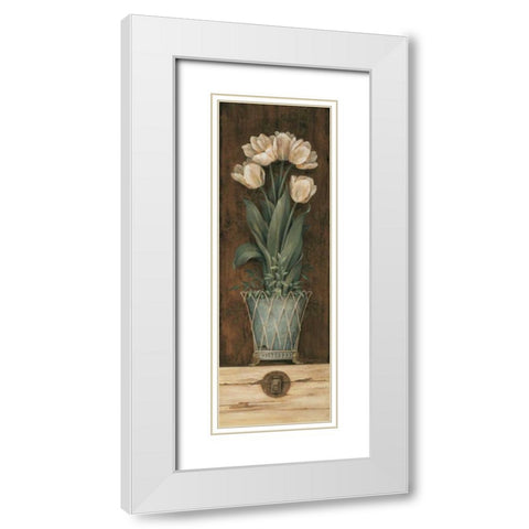 Petit Jardin II White Modern Wood Framed Art Print with Double Matting by Gladding, Pamela